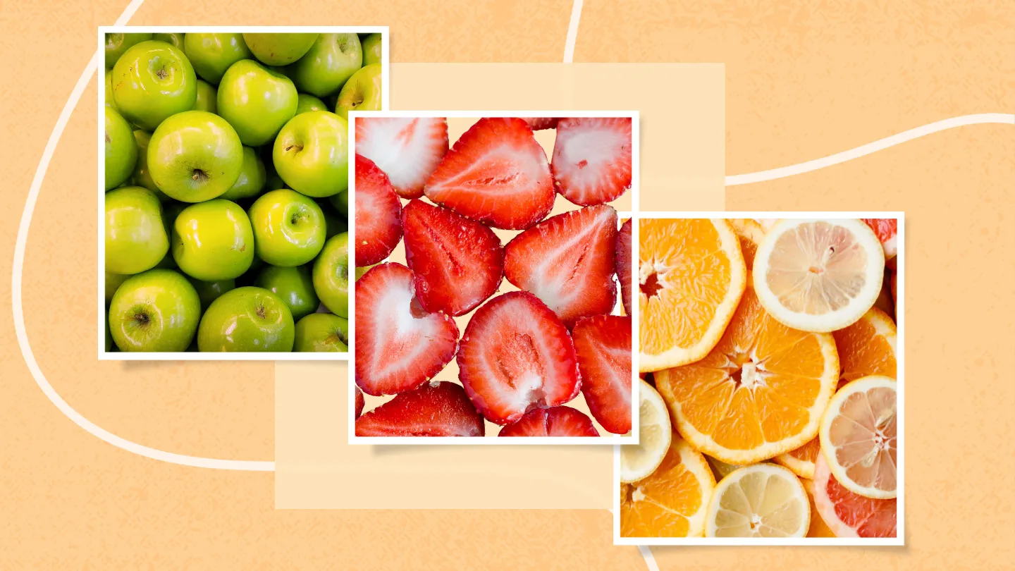 apples, strawberries and grapefruit