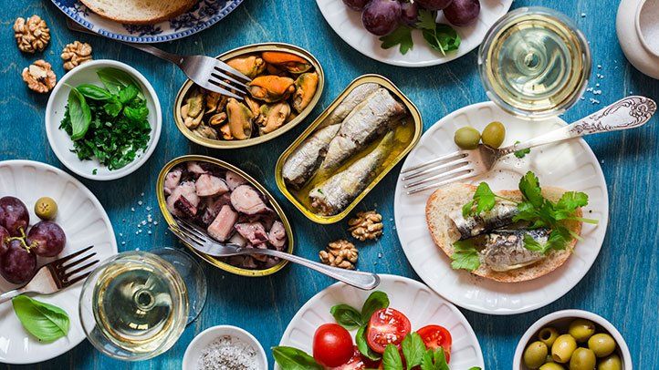 various foods that make up the Mediterranean Diet
