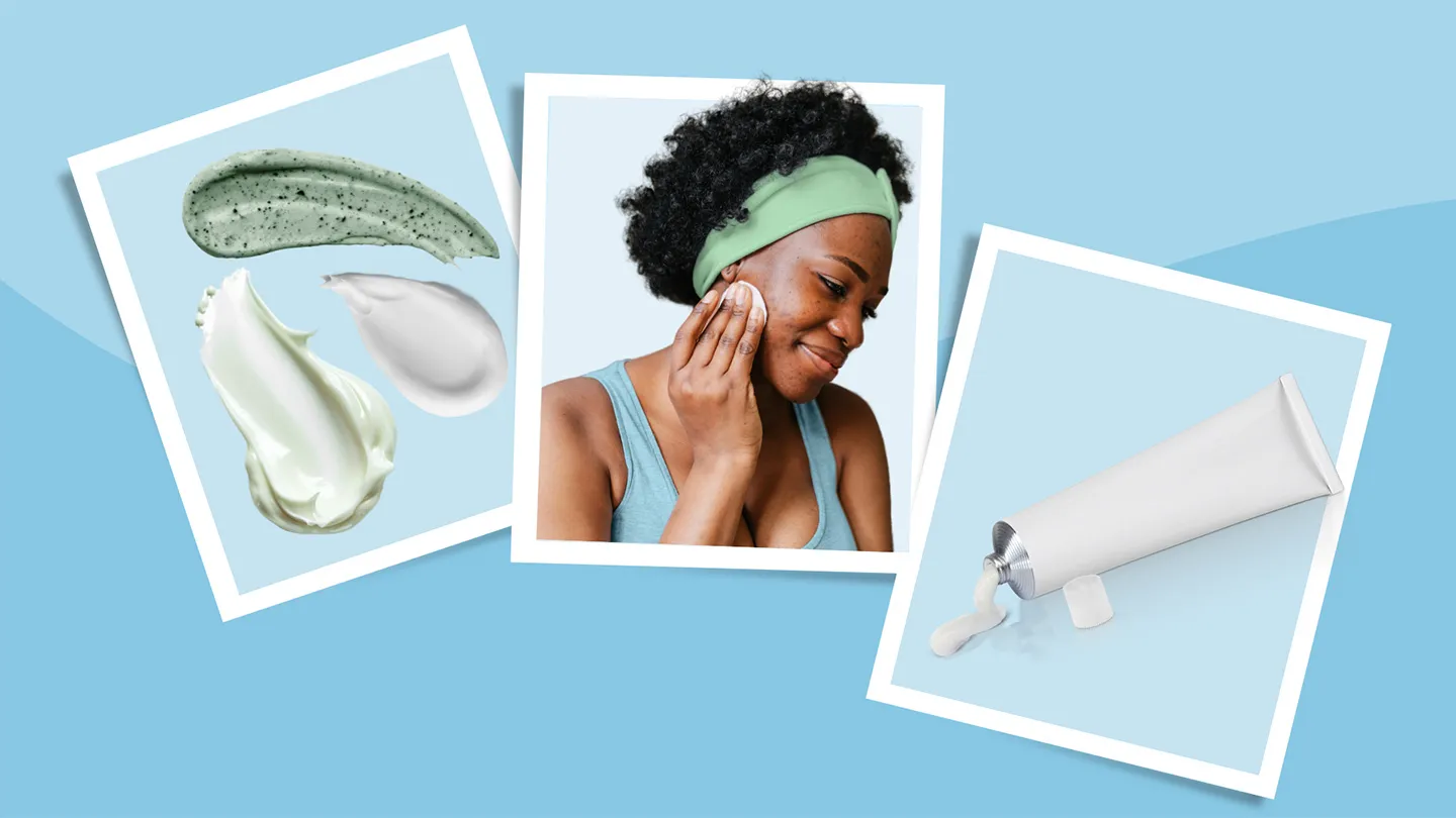 OTC creams and lotions woman using salicylic acid medicated antibiotic cream