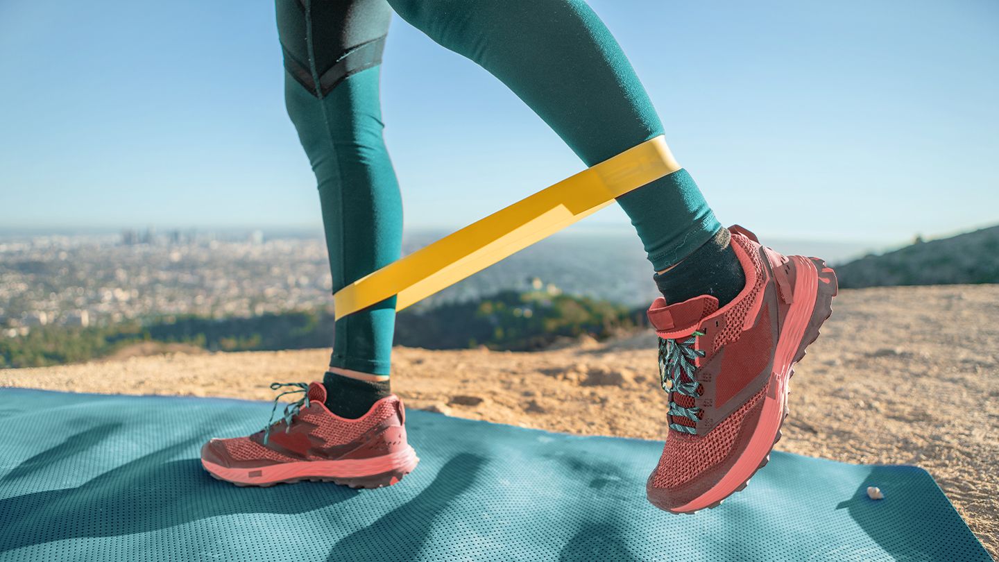 resistance band workout outdoors