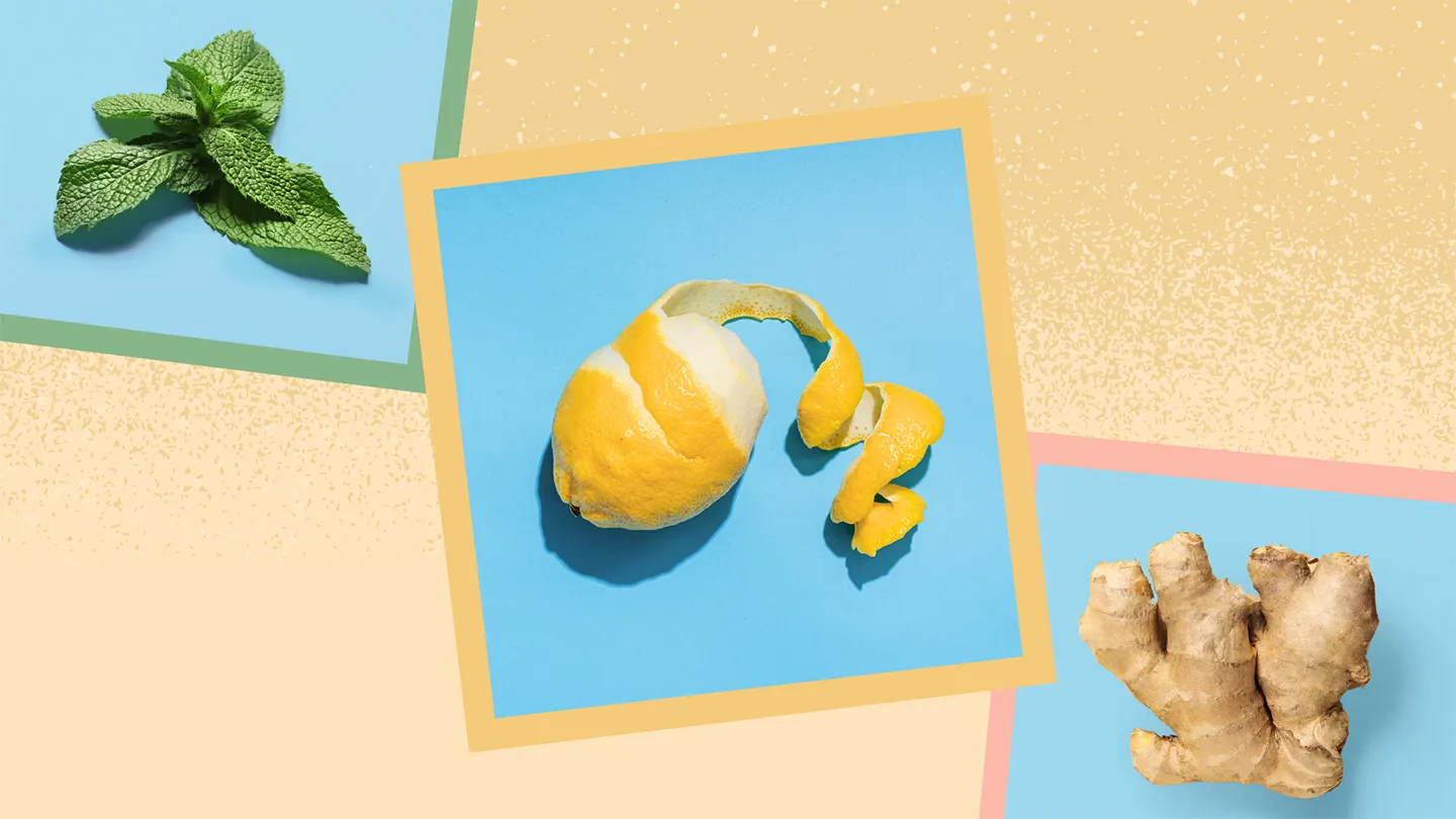 mint lemon lemon peel ginger