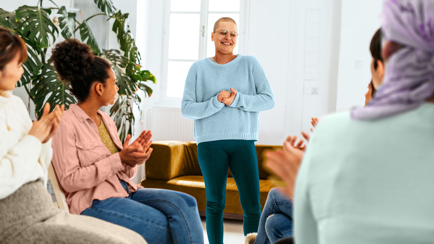 young adults at cancer support group