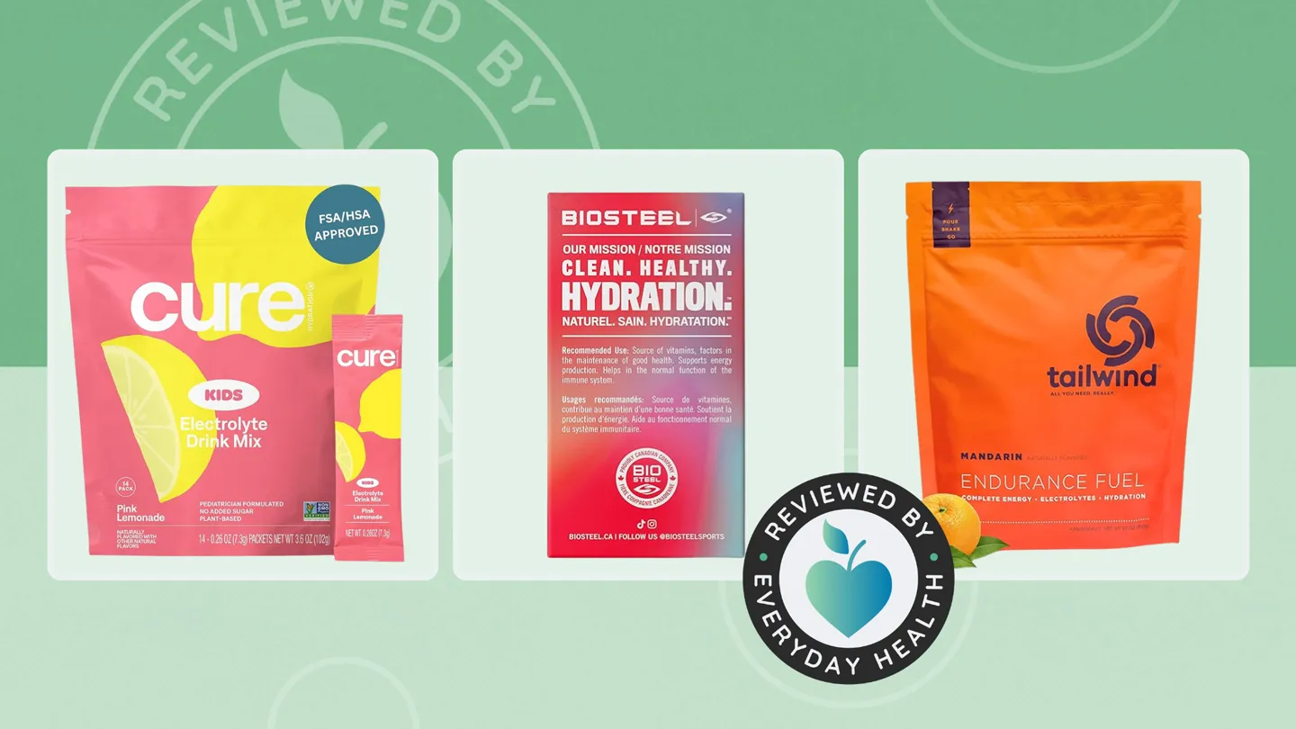 Three different types of electrolyte drink mixes