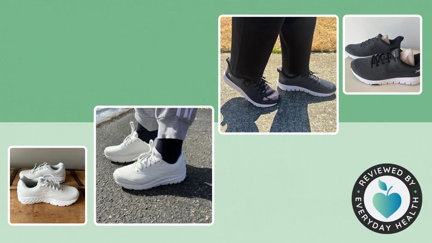 Testing images of sneakers and people using shoes for high arches