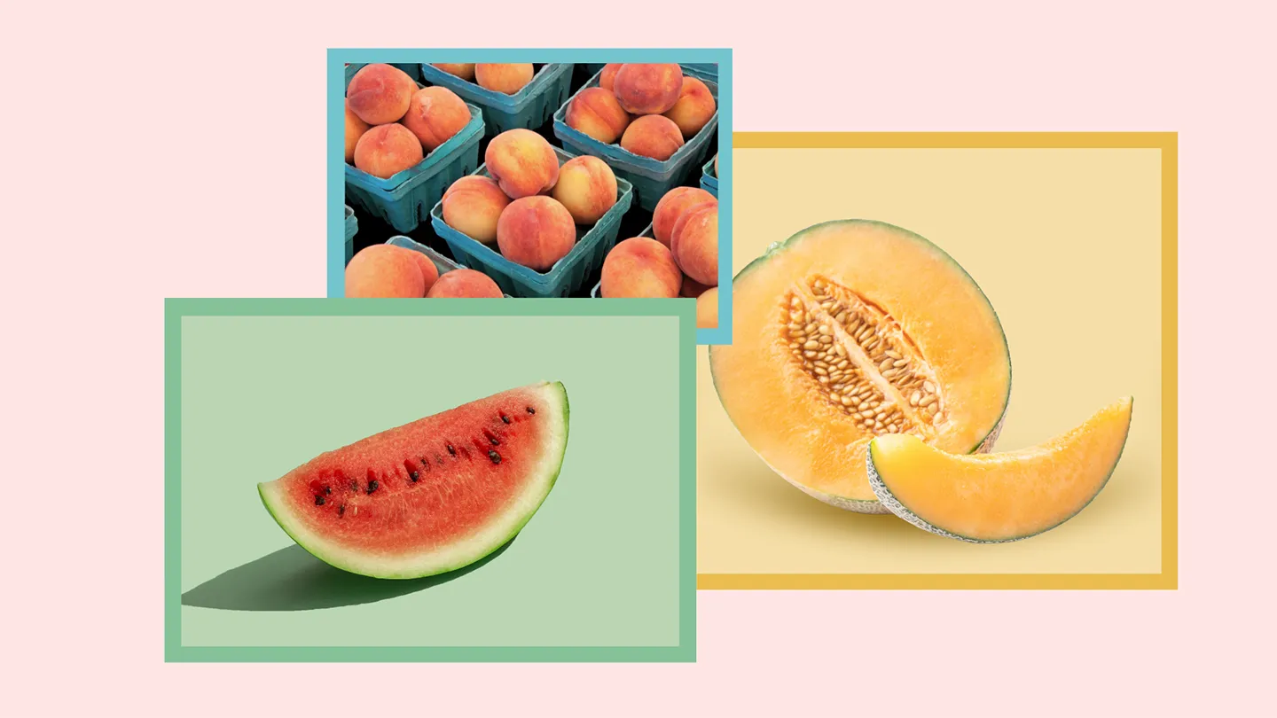 peaches watermelon and cantaloupe