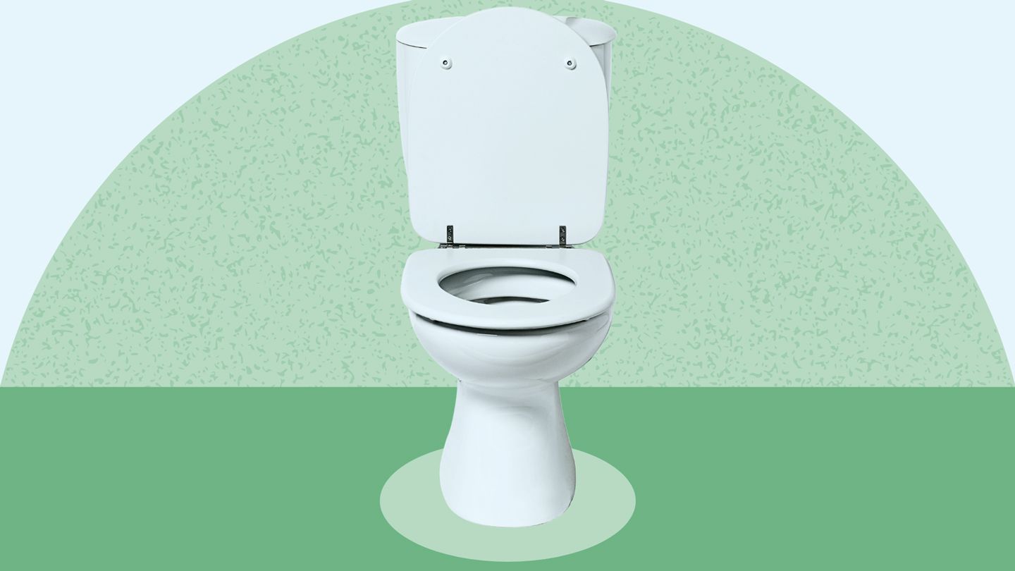 toilet with an open lid