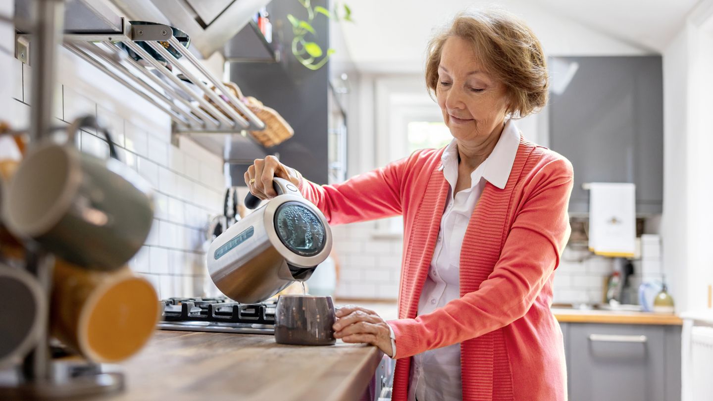 senior woman drinking tea