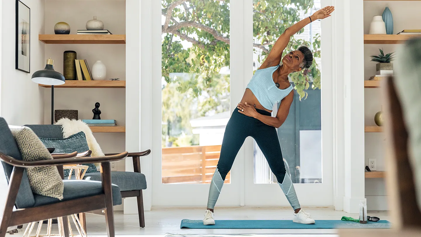 woman doing yoga for back pain