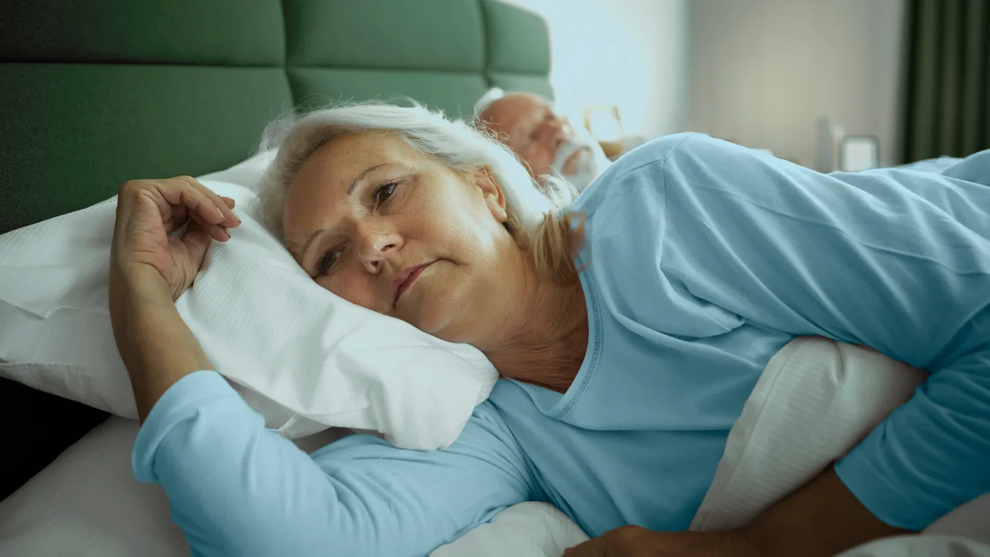 senior woman with chromic insomnia
