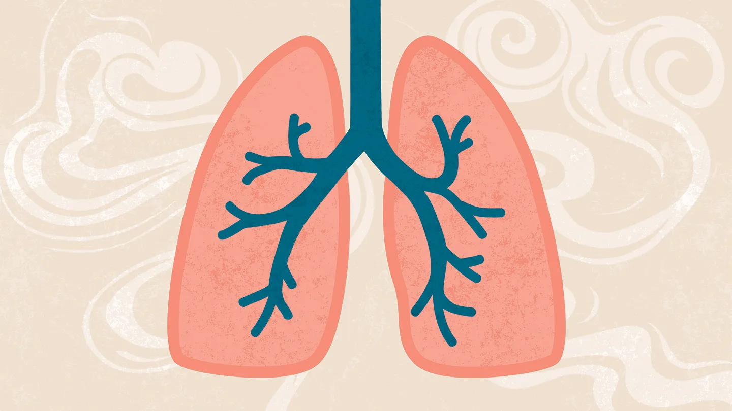COPD lungs smoke illustration 