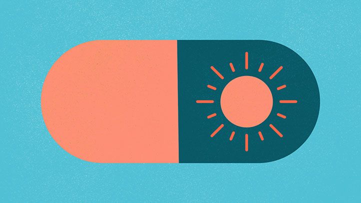 illustration pill with sun