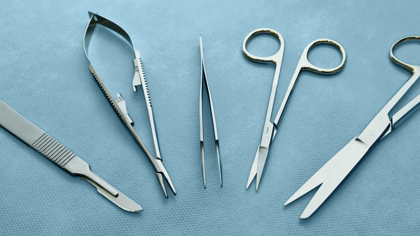 surgical tools on surgical paper