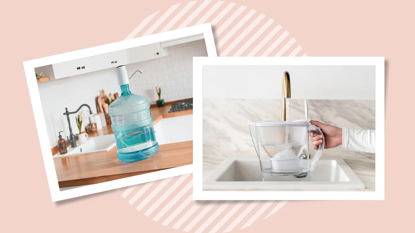 jug of distilled water with dispenser and water purifyer pitcher