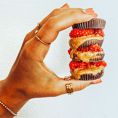 Davis PB raspberry cup stack