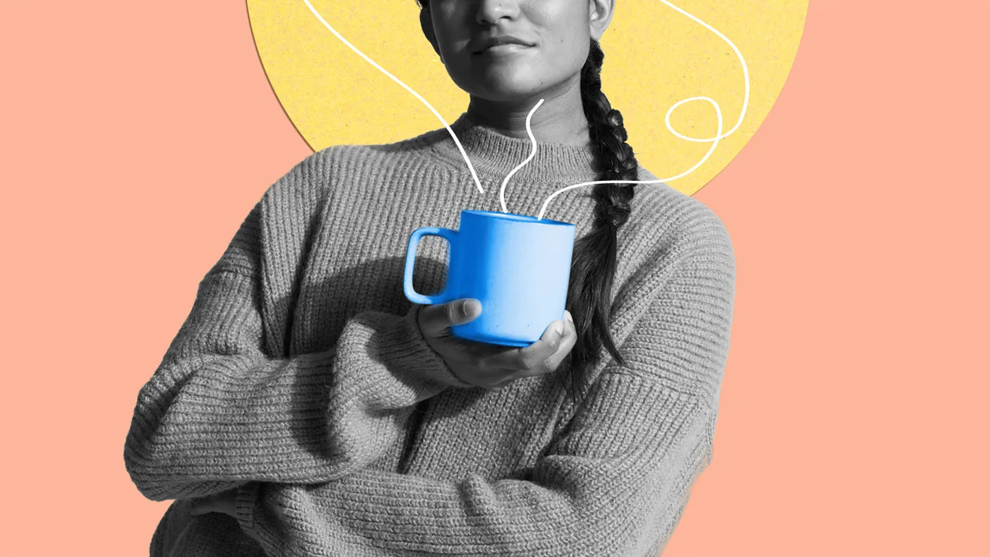 woman smelling scent of coffee to recall memory