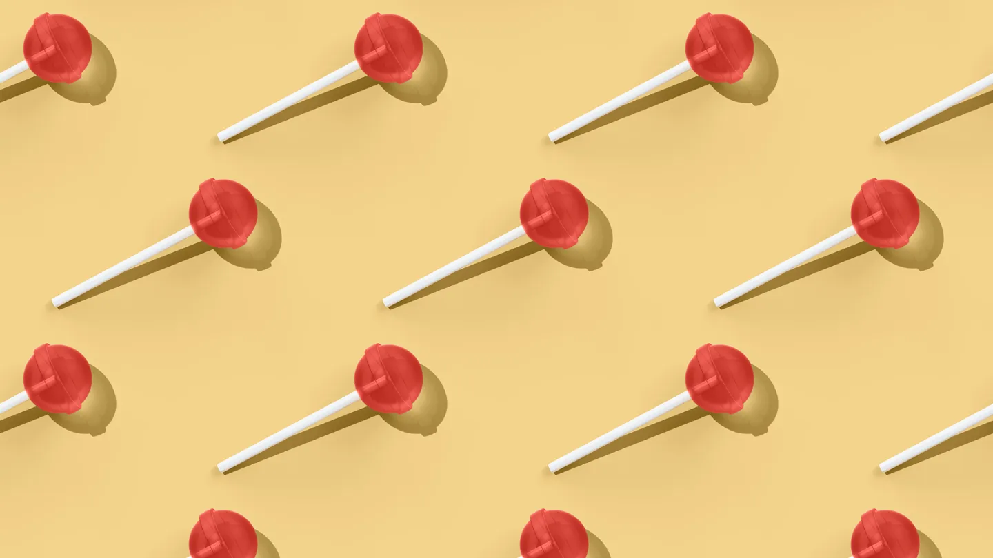 red lollipops in a pattern