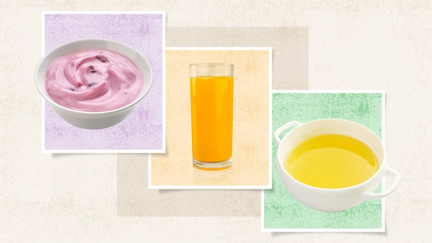 ulcer safe foods yogurt pudding fruit juices broth