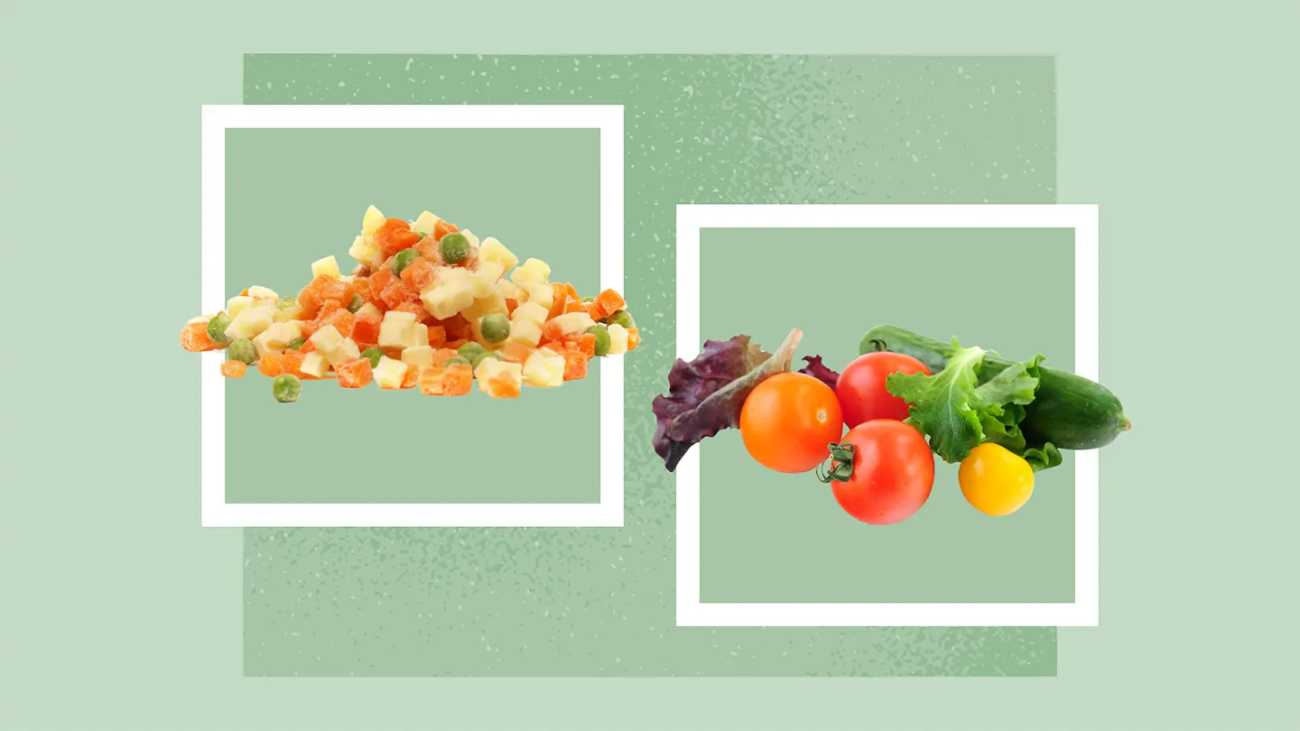 frozen vegetables and fresh vegetables