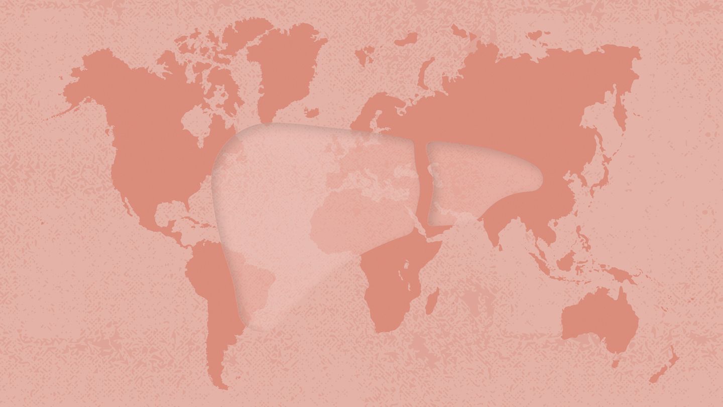 superimposed liver on world map