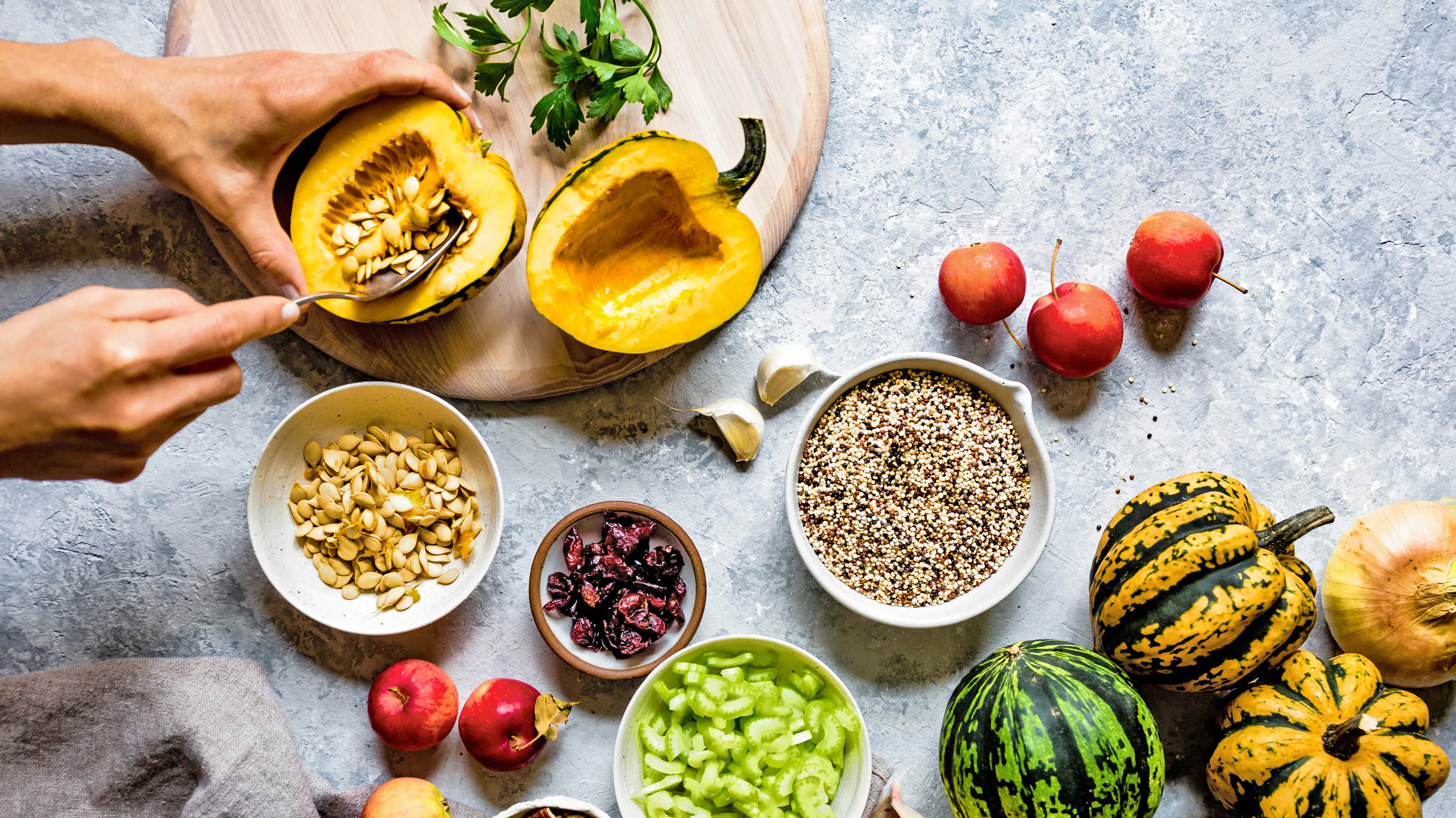 stuffing acorn squash