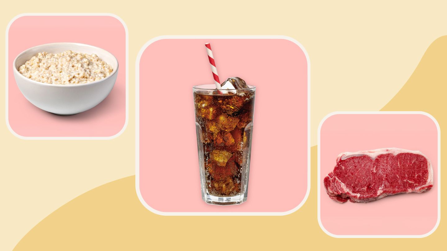 oatmeal, soda and red meat