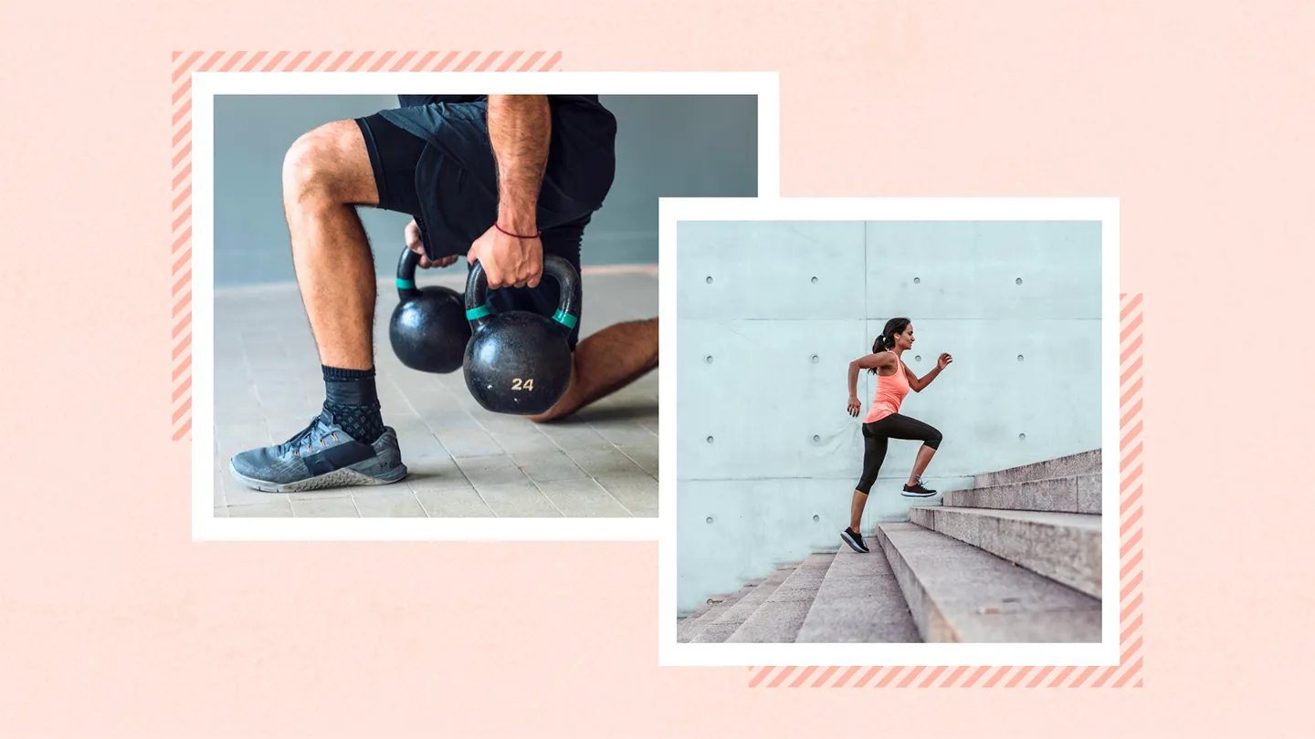 collage of two high intensity training techniques