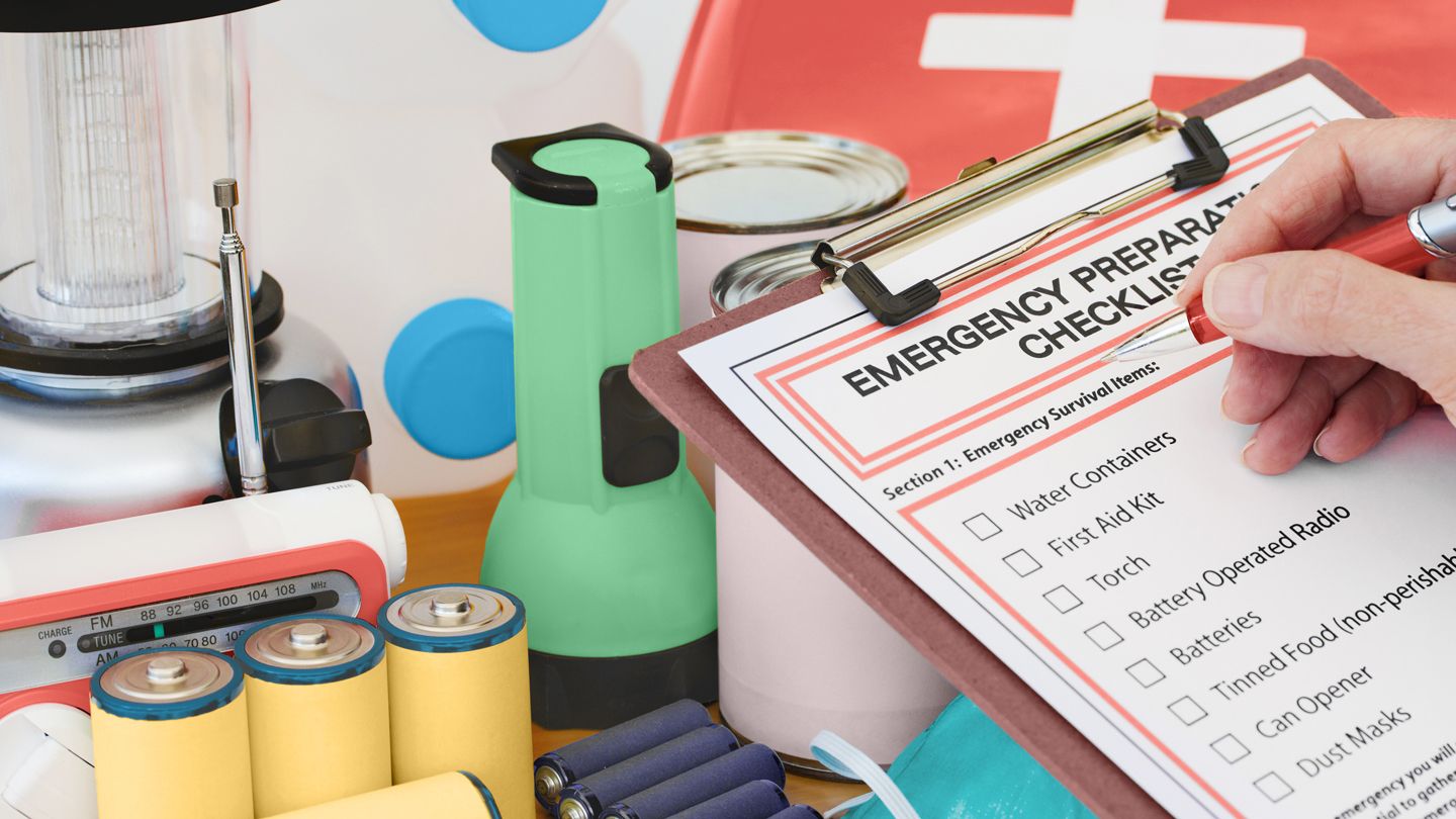 Emergency hurricane Preparation check List with supplies