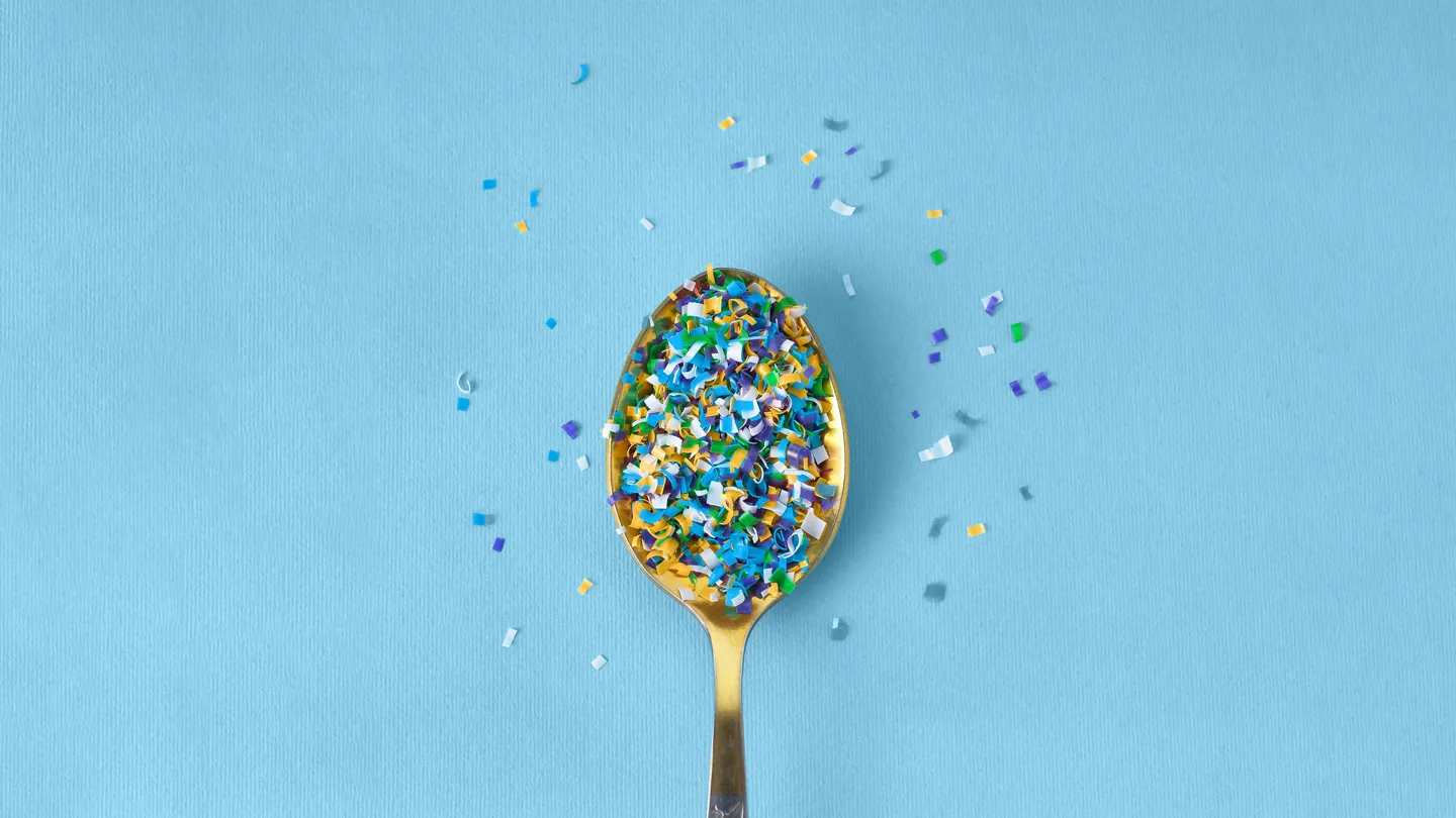 microplastics in a spoon