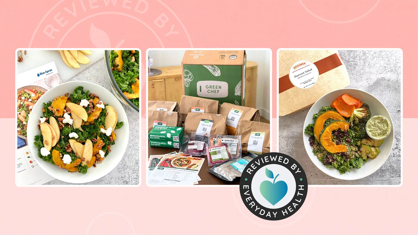 collage of three meal delivery services