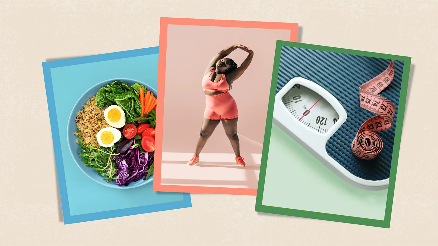 healthy salad woman staying active scale weight loss