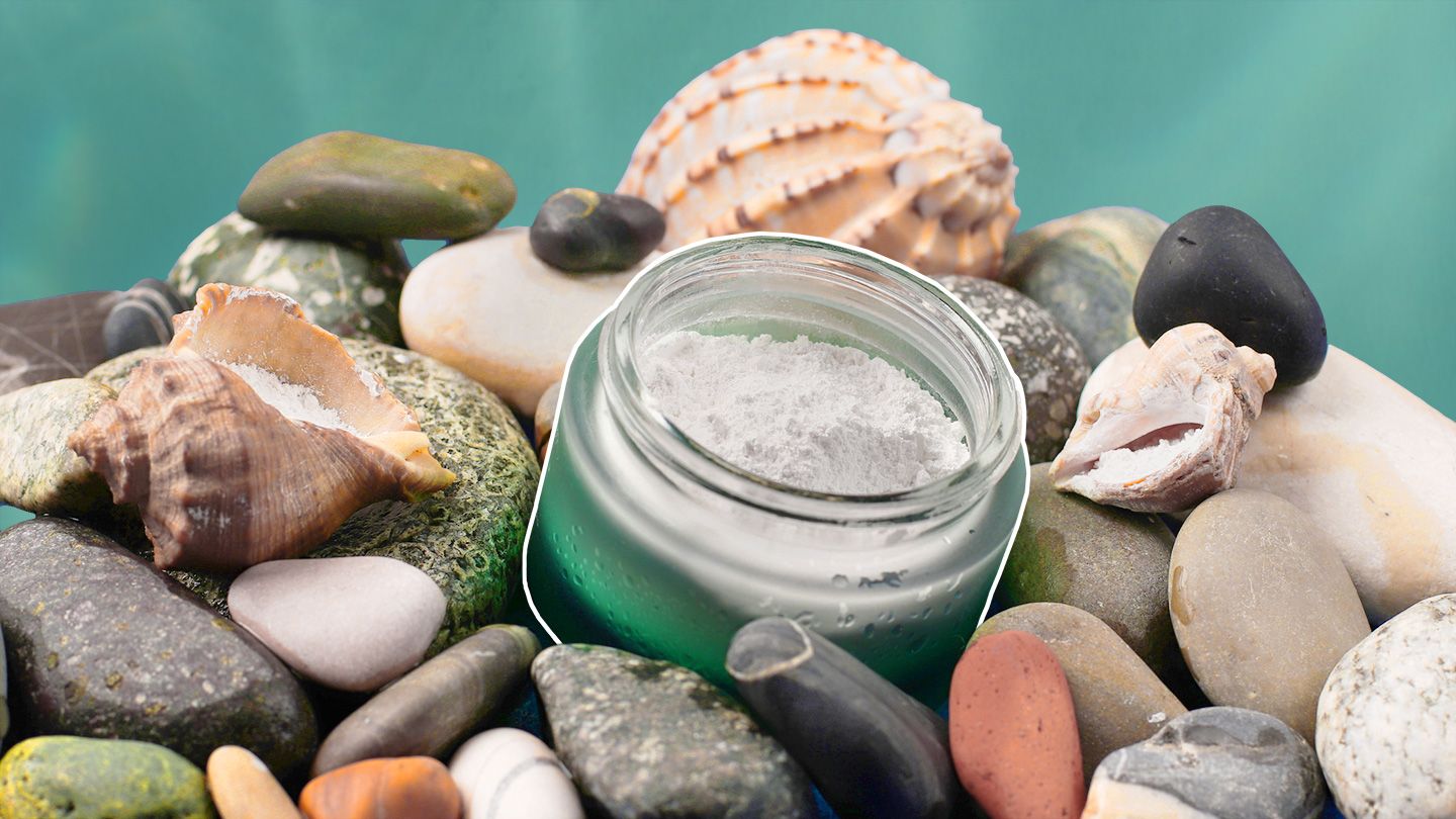 powder marine collagen on shells