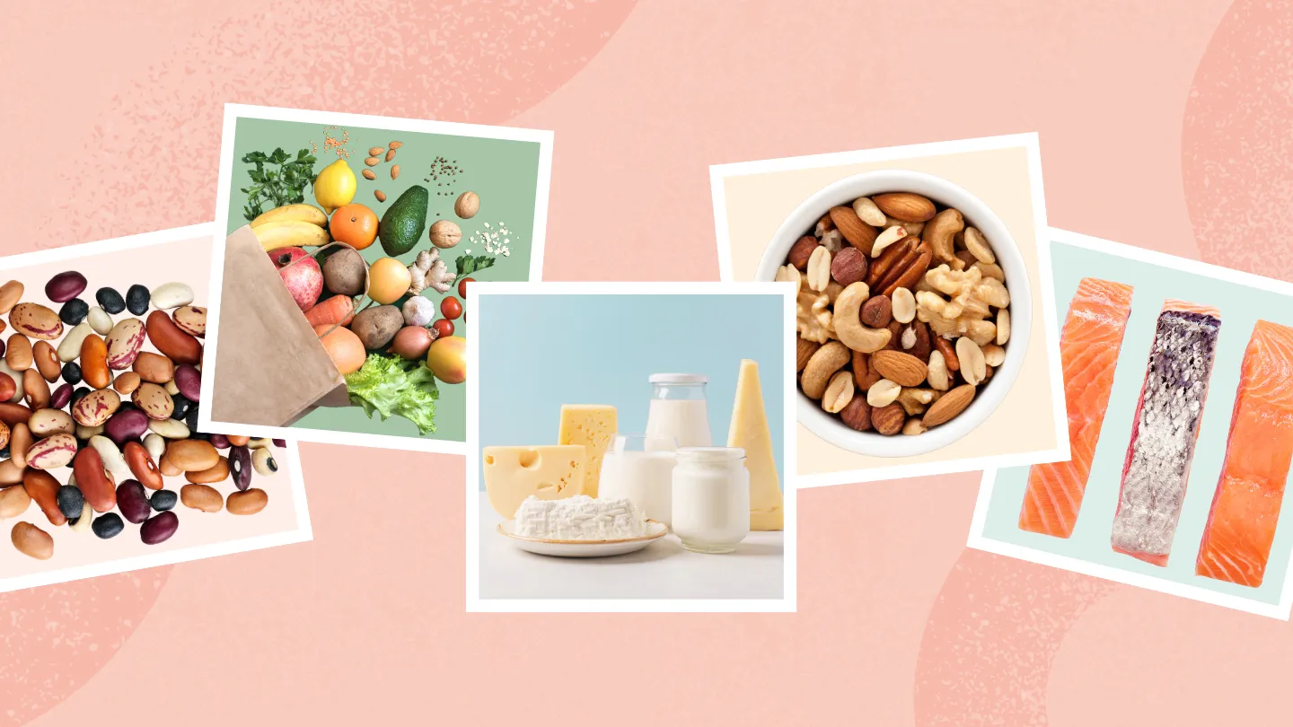 legumes, fruits and vegetables, full fat dairy, nuts, fish