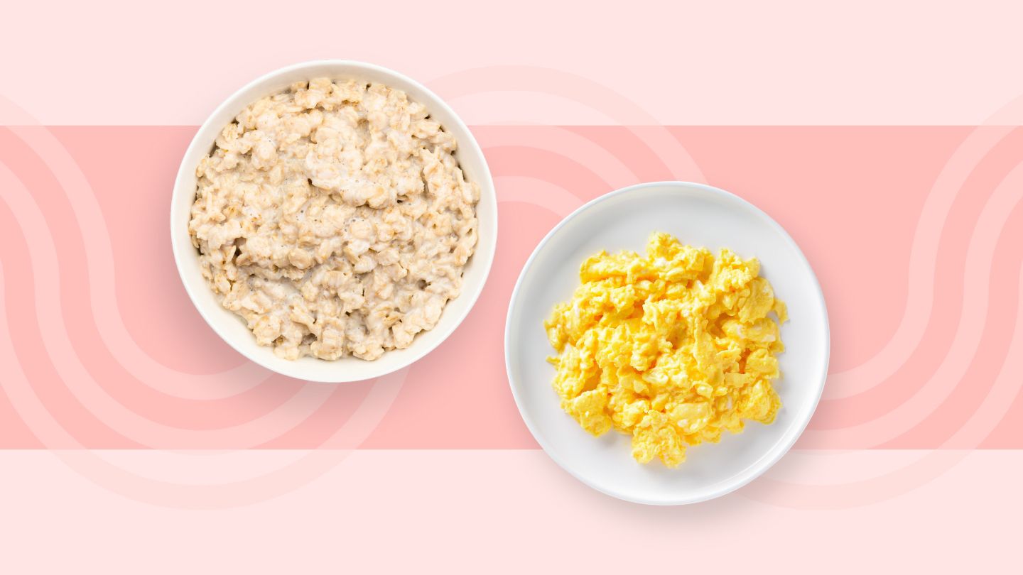 oatmeal and scrambled eggs
