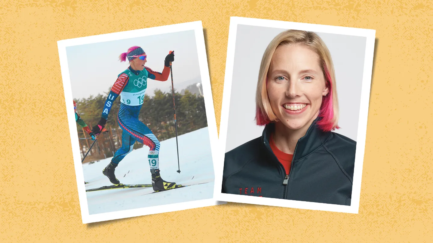Kikkan Randall skiing in Olympics 2018
