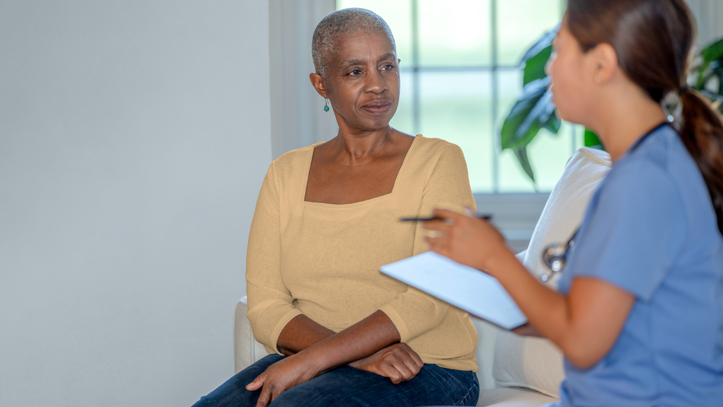 Oncology patient receives medical advice at home