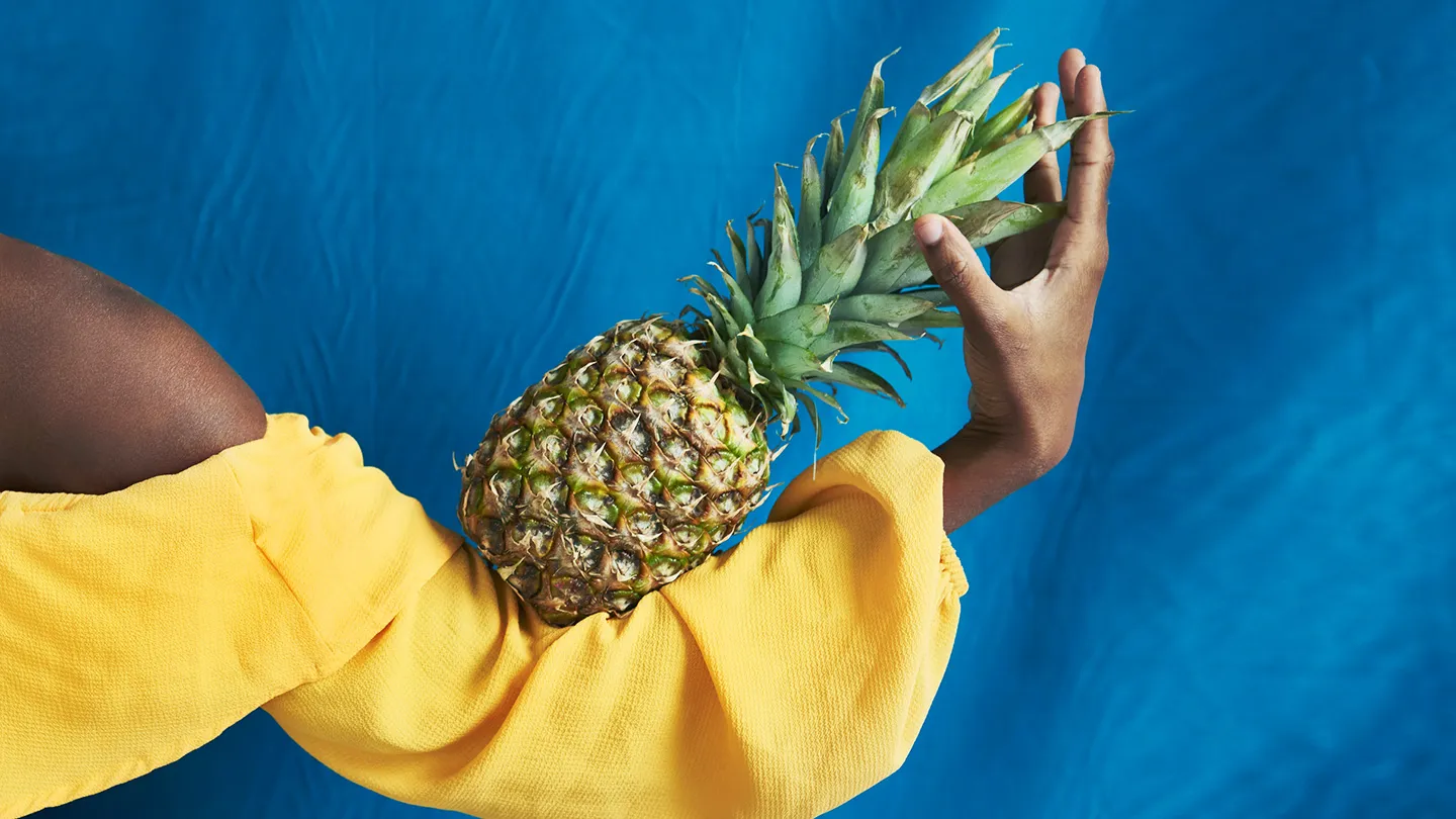 woman with pineapple