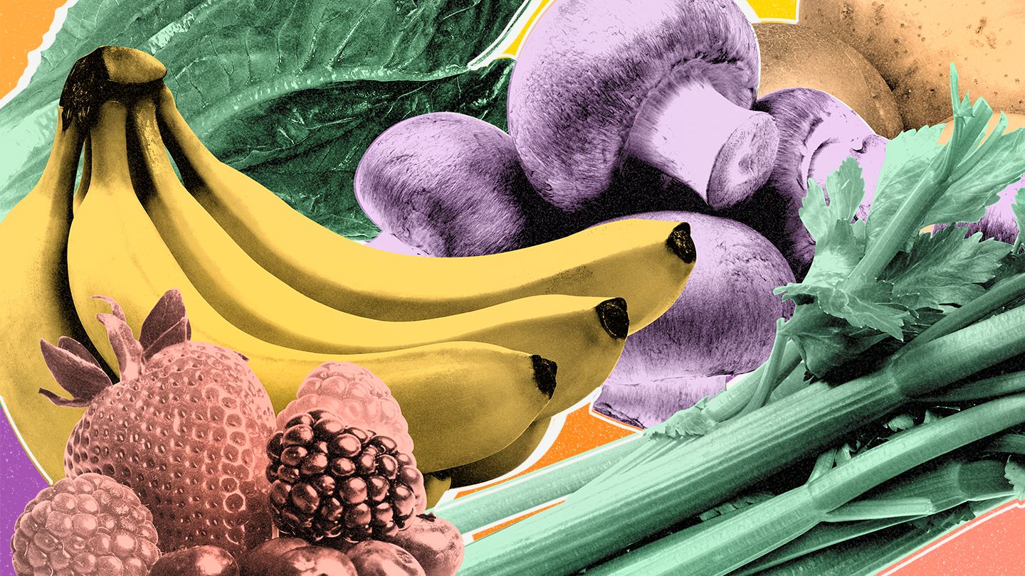 photo illustration of fruits and vegetables 