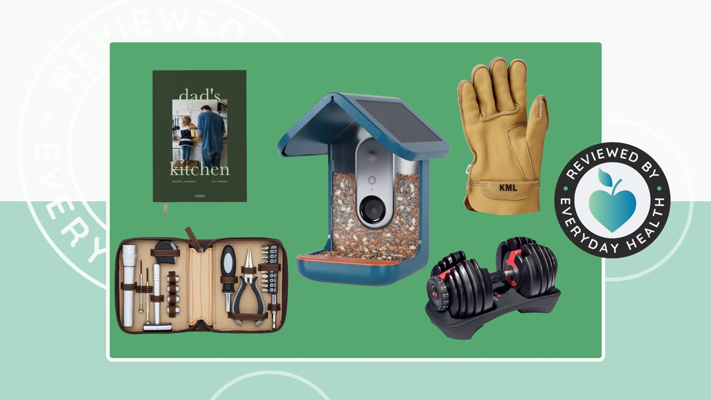 Kitchen journal, bird feeder, tool set, gloves and barbells