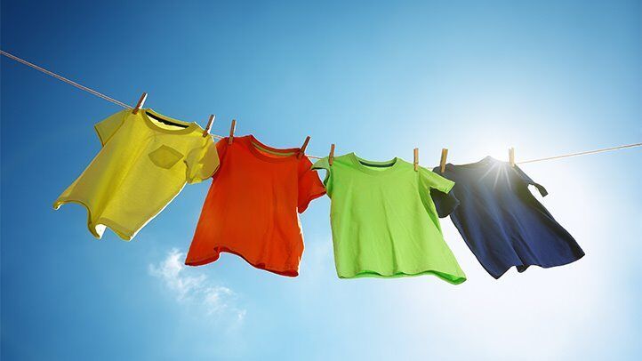 clothes drying on a line