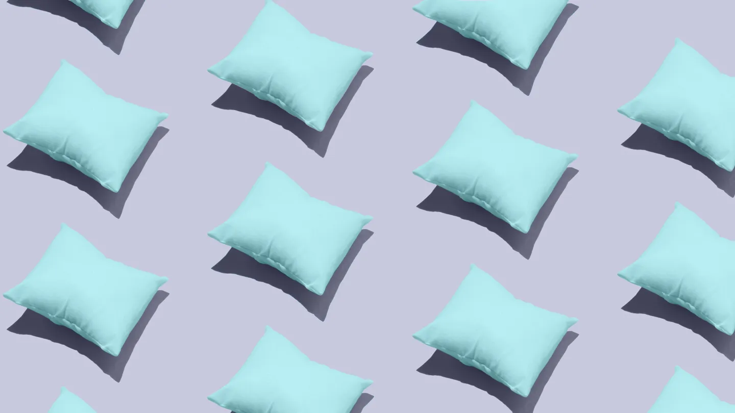 pillows in a pattern sleep concept