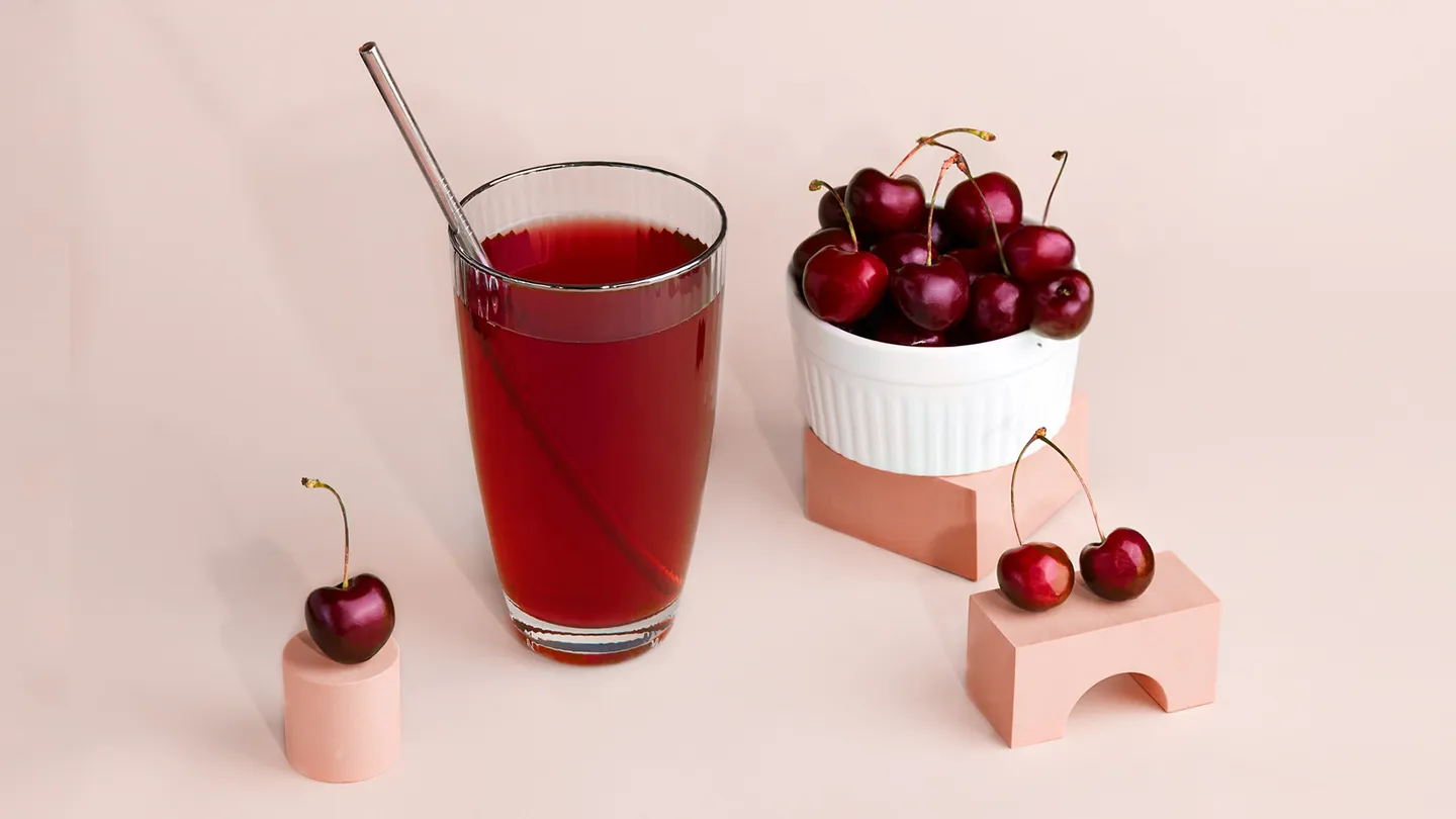 sleepy girl mocktail of tart cherry juice seltzer and magnesium