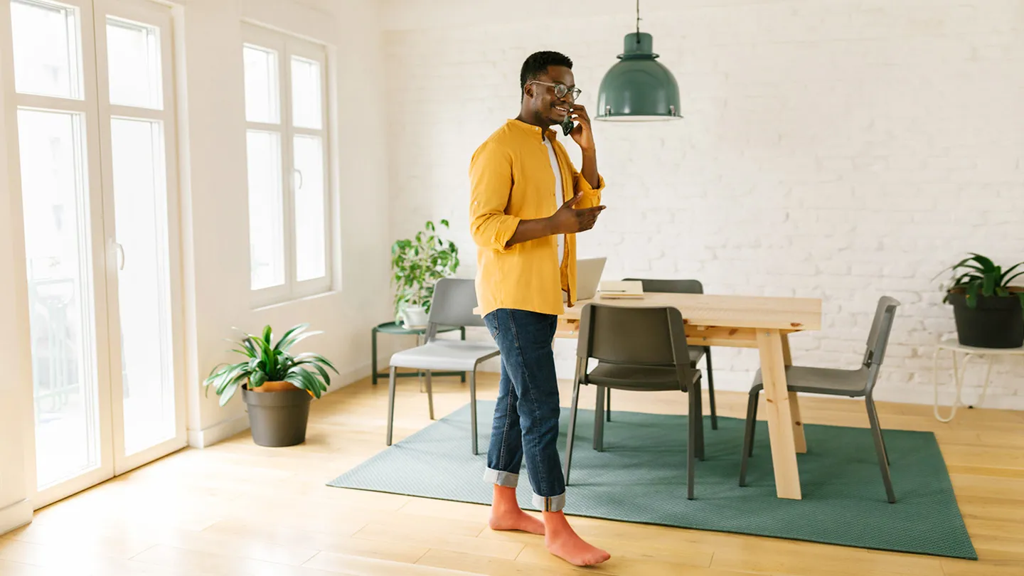 walking around at home when working from home