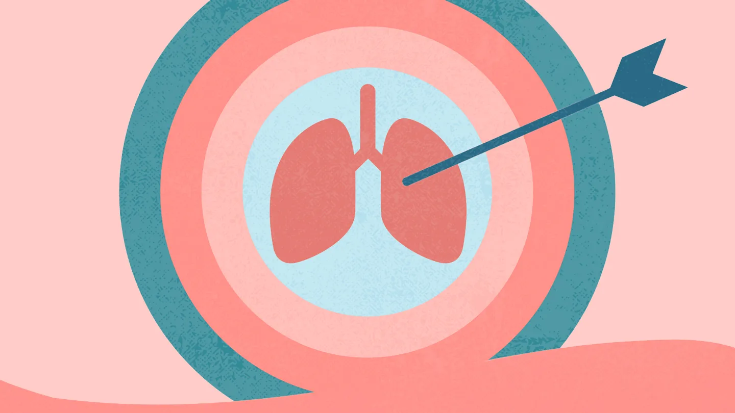an illustration of an arrow hitting lungs on a target