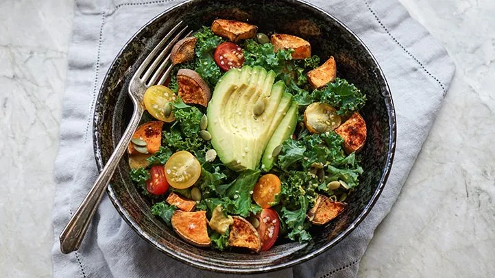 a salad with food that follows the paleo diet