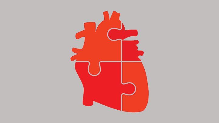 puzzle pieces forming a heart to represent types of heart disease