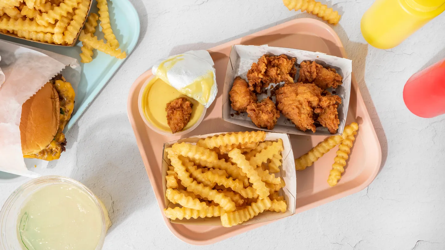 fried chicken cheeseburger french fries lemonade fast food junk food
