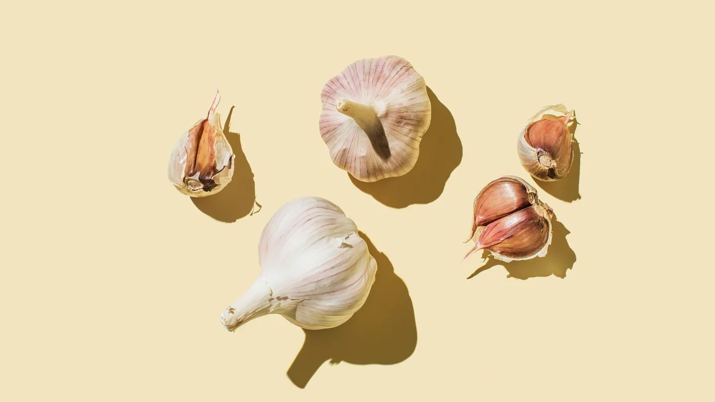 still life image of garlic
