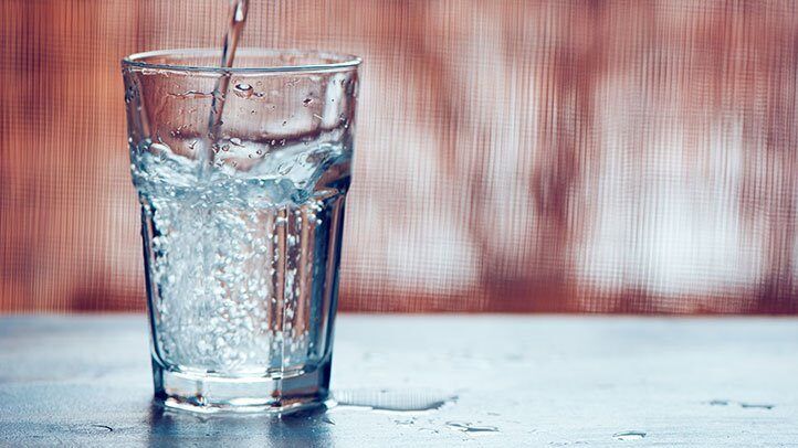 a glass of water