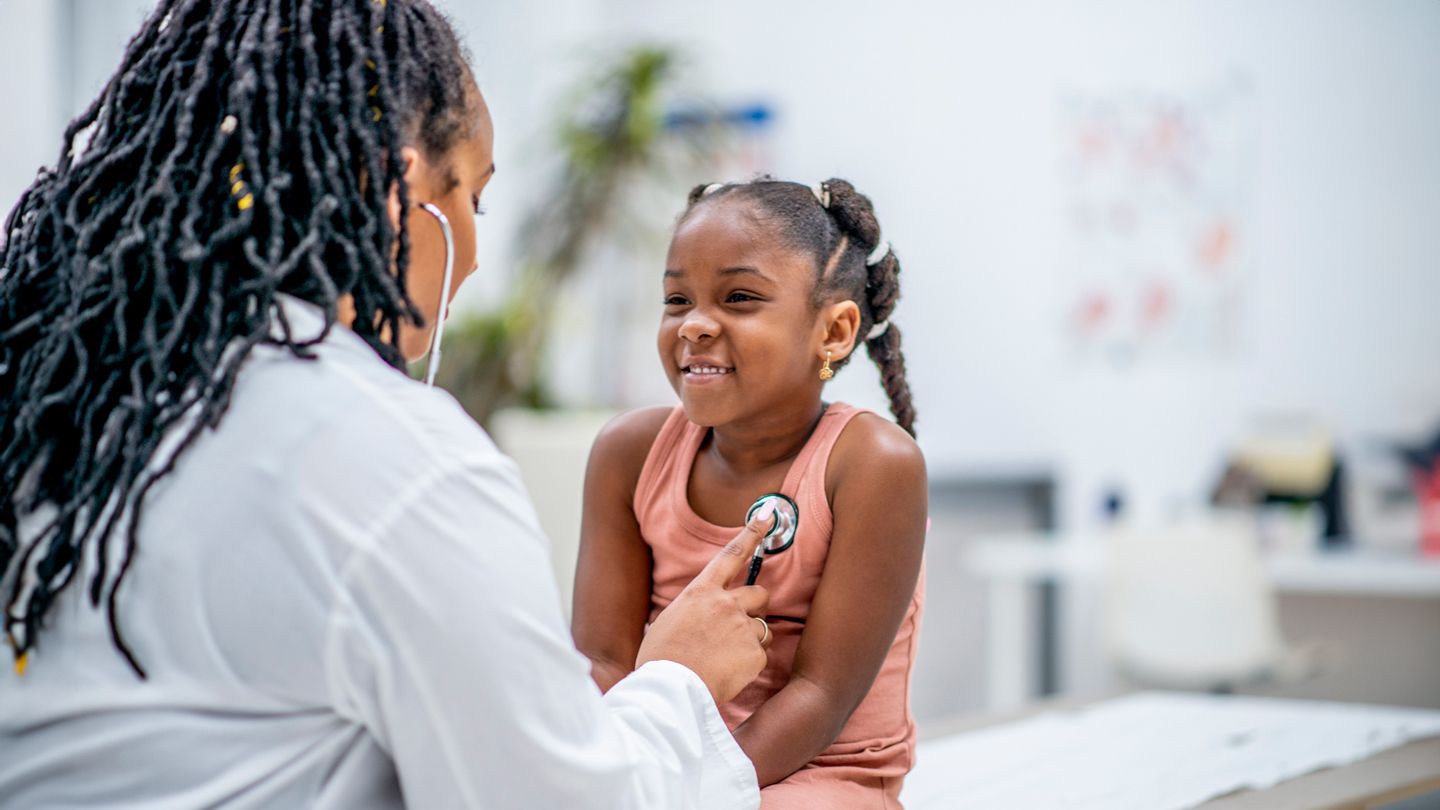 pediatrician with kid