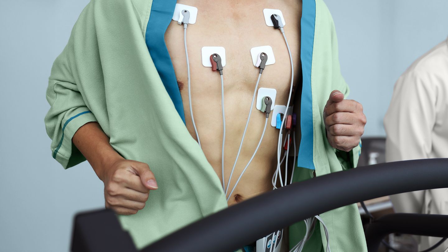 man participating in an exercise stress test